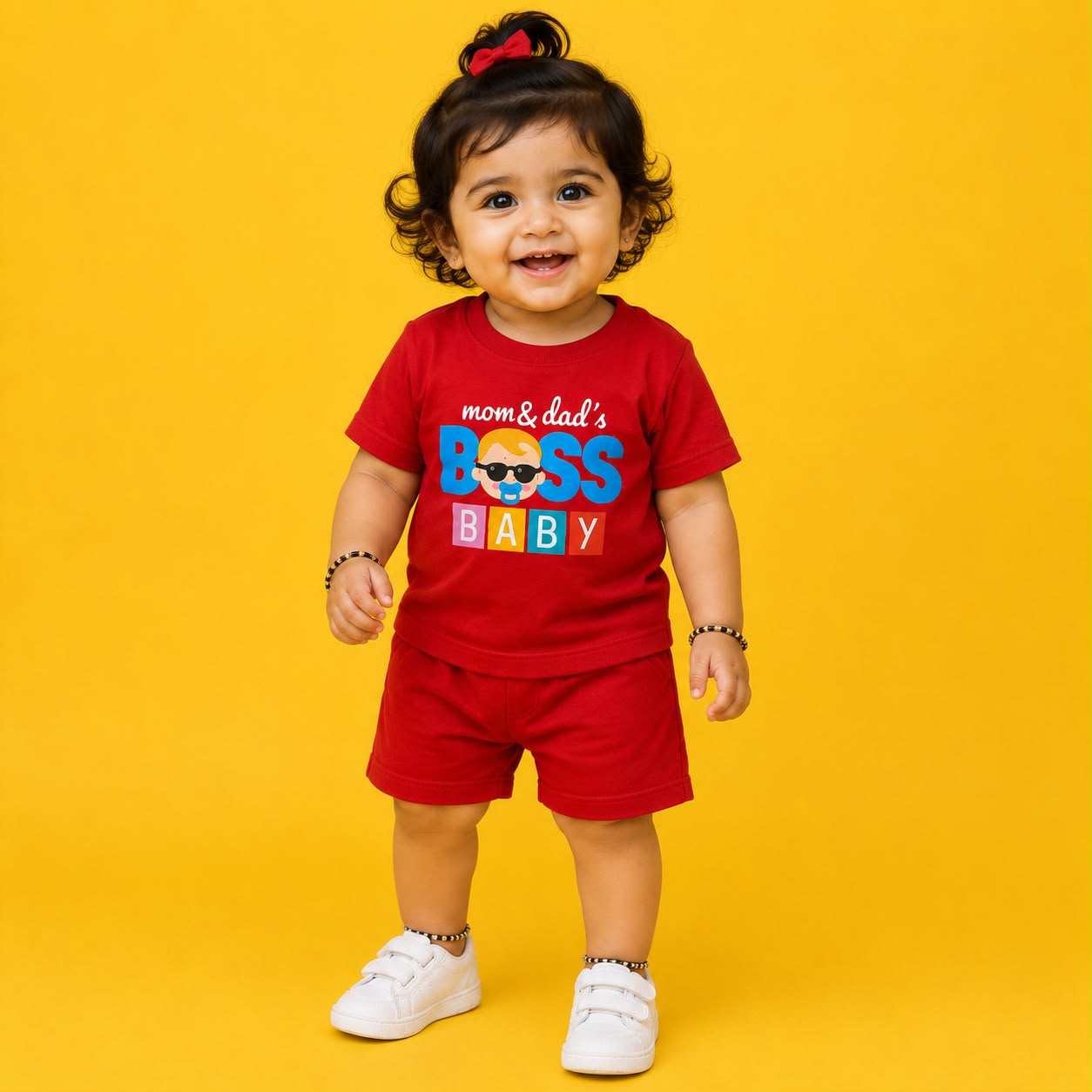 Boys Red Printed co-ord set