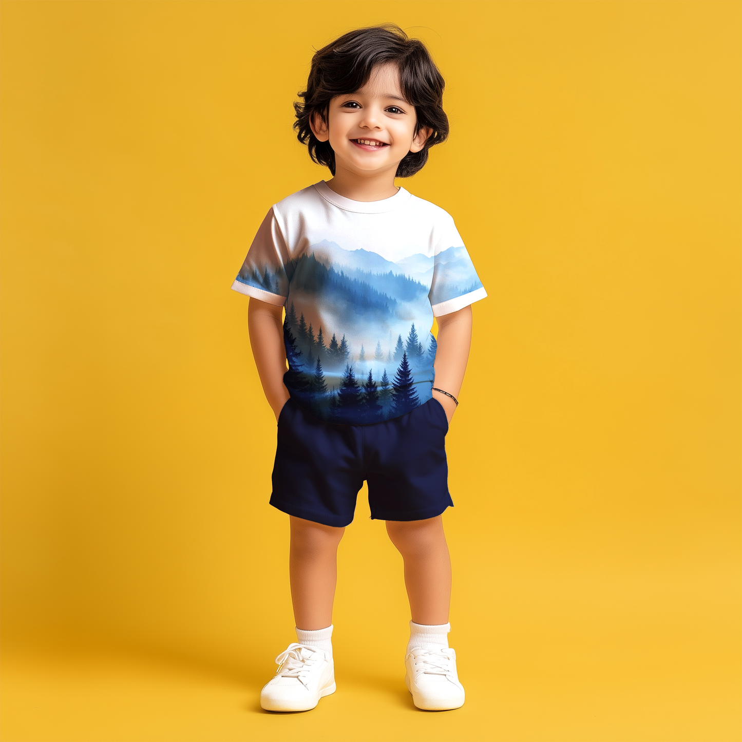 Mountain View T-shirt & Shorts Kids Co-ord Set