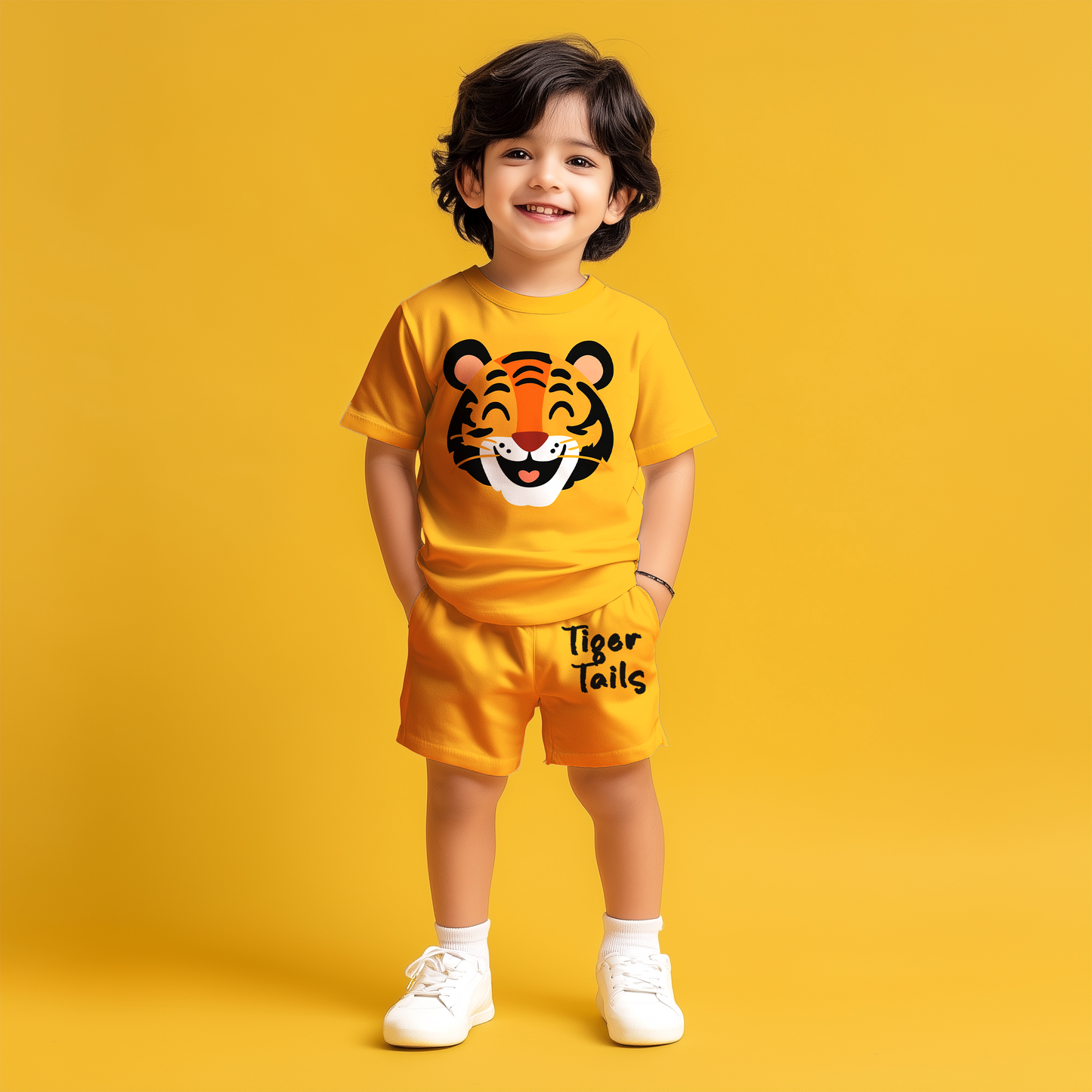 Tiger Tells T-shirt & Shorts Kids Co-ord Set