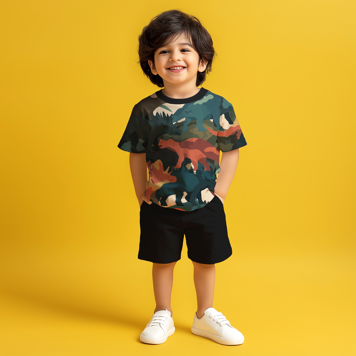 Black Jurassic Playtime T-shirt & Shorts Co-ord Set