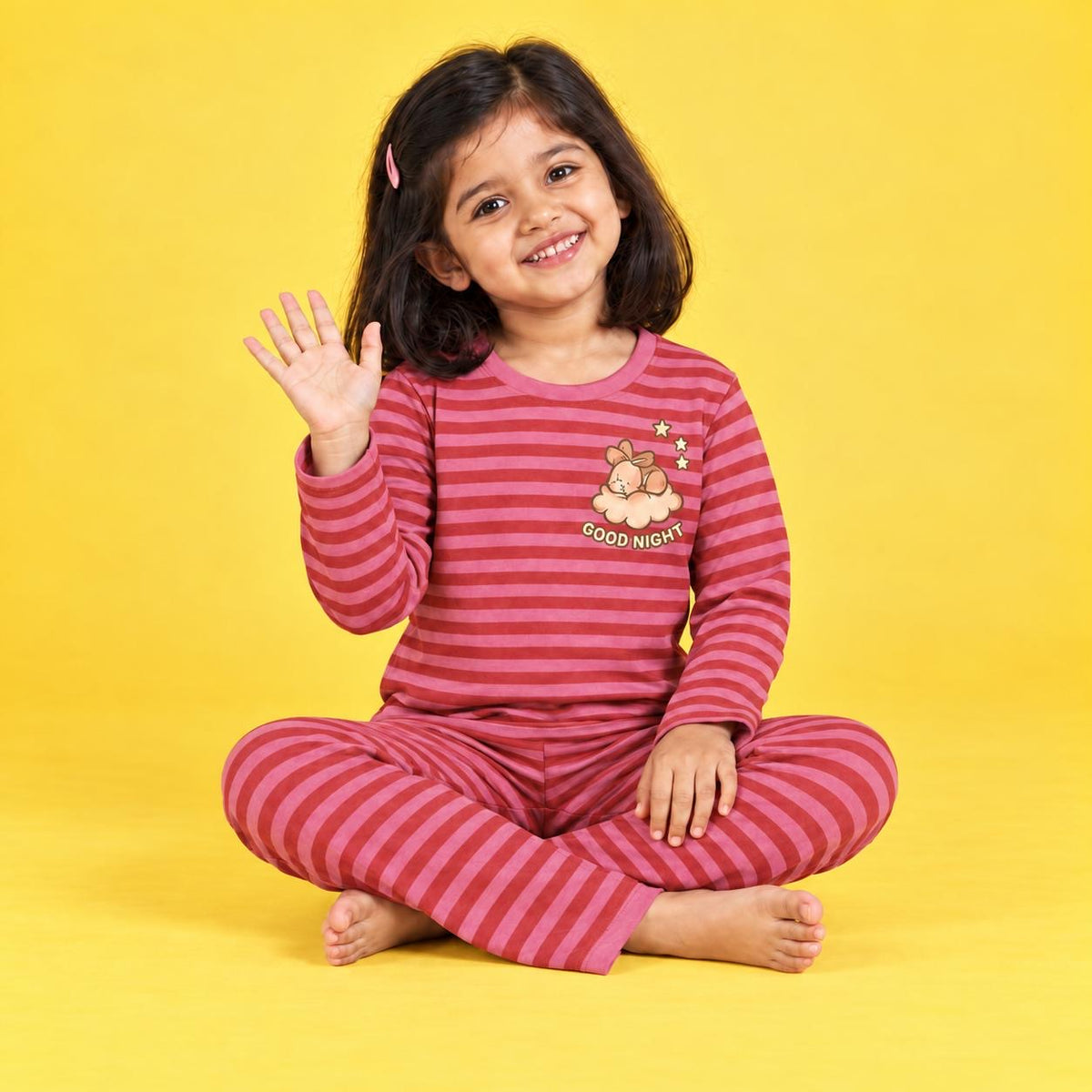 Sweet Dreams Pink Stripe Girls Night Suit