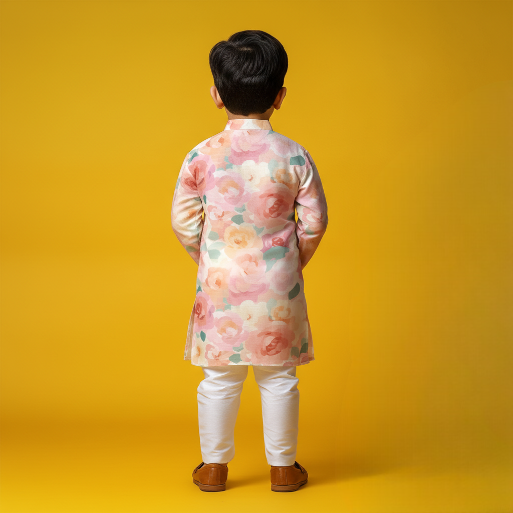 Pastel Rose Kurta Pajama Set