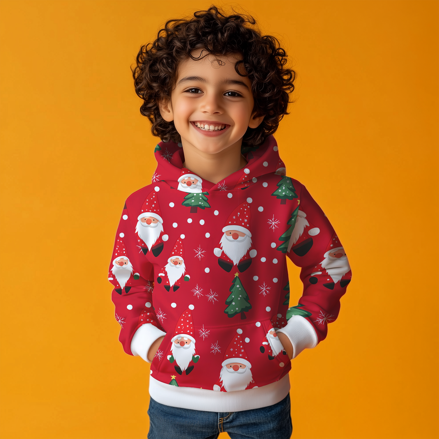 Christmas Red Santa Kids Hoodie