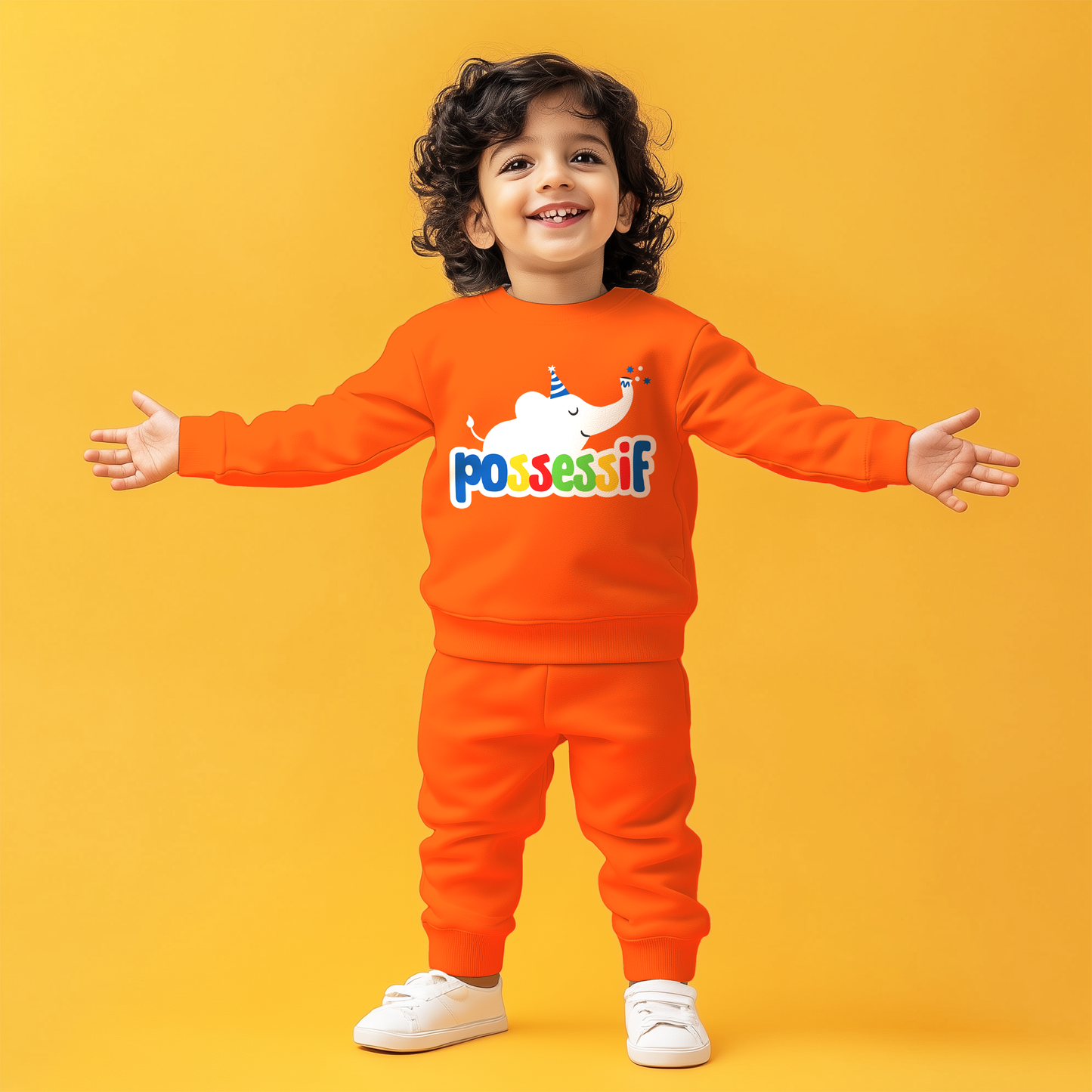 Possessif Orange Sweatshirts Co-ords Set