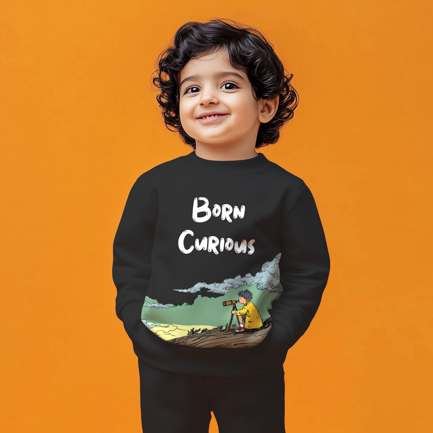 Born Curious Black Kids Sweatshirt