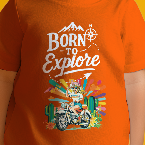 Orange Born To Explore T-shirt