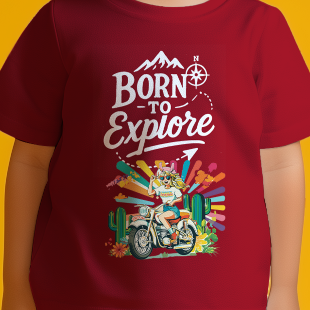 Maroon Born To Explore T-shirt