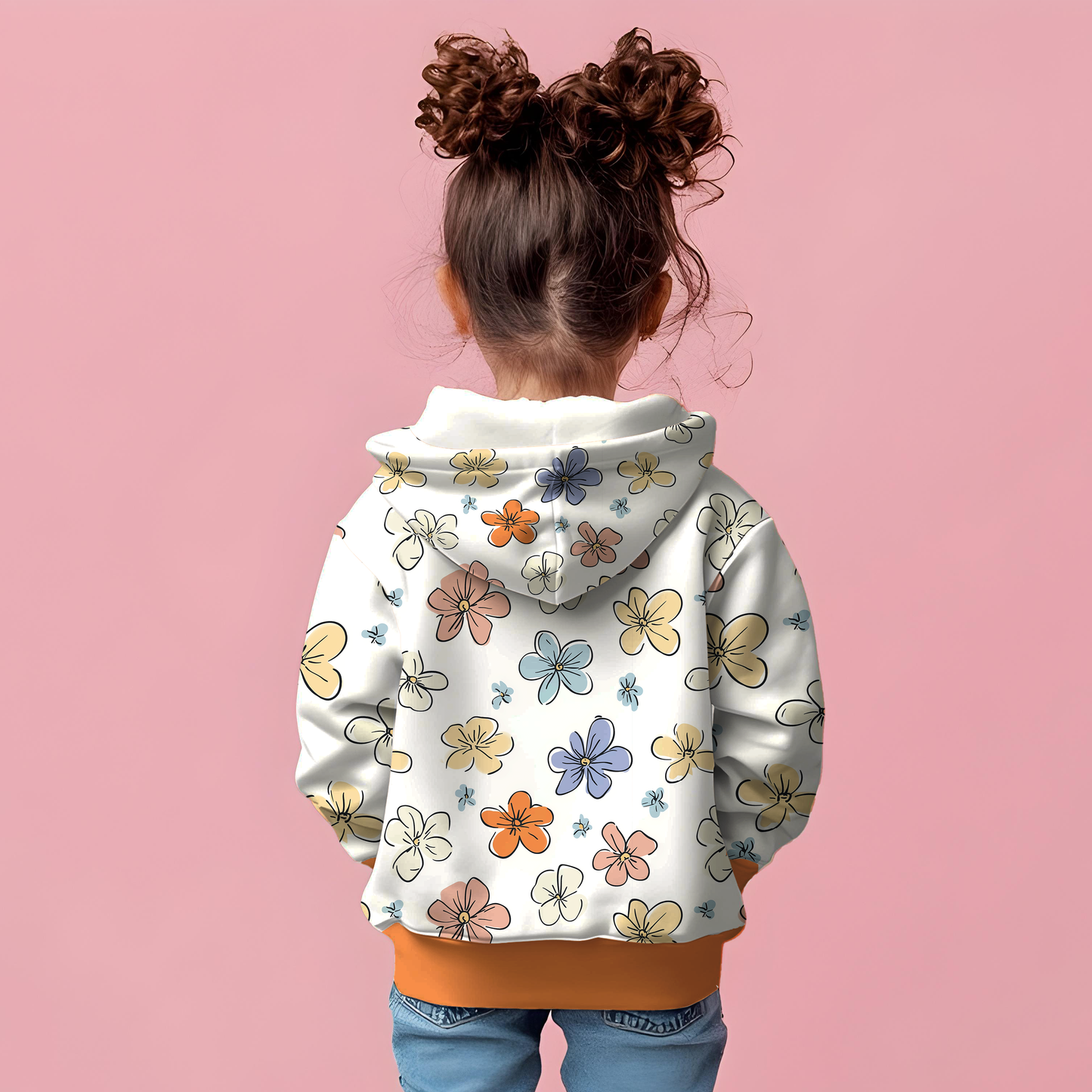 Floral Draw Kids Hoodie