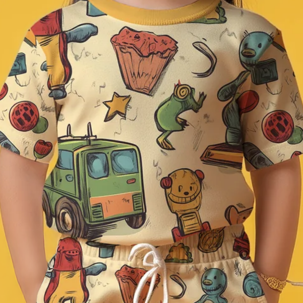 Toy Art T-shirt & Shorts Kids Co-ord Set