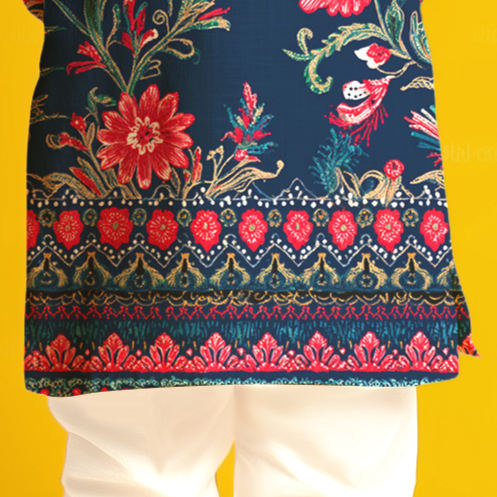 Pathani Floral Kurta Pajama Set