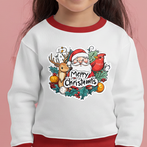 Christmas White Kids Sweatshirt