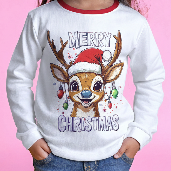 Santa’s Reindeer Kids Full T-Shirt