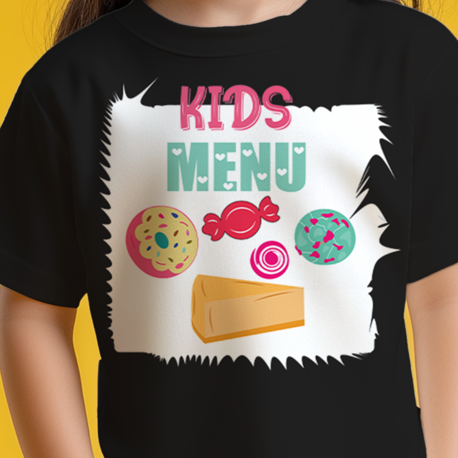 Black Kids Menu T-shirt