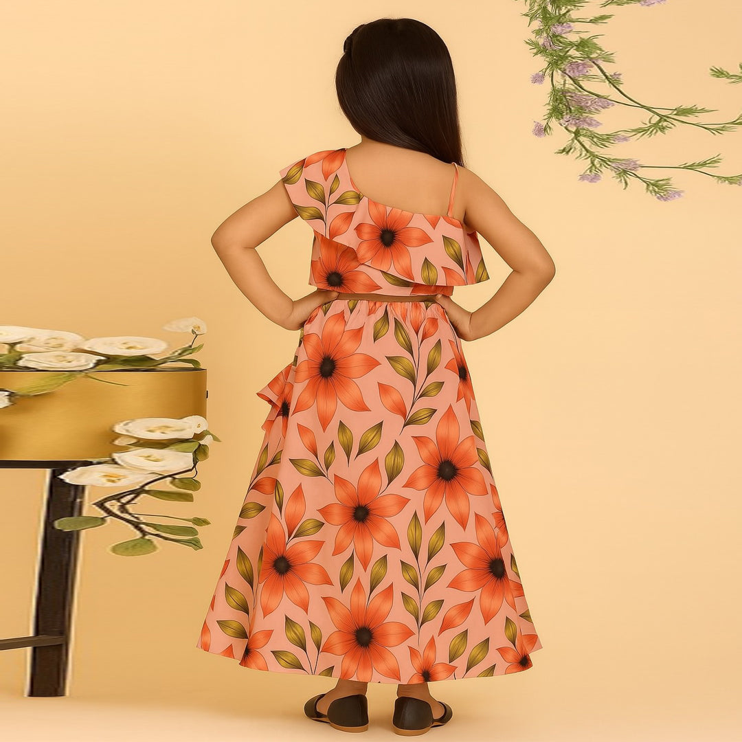 Tropical Floral Silk Cotton Lehenga Set