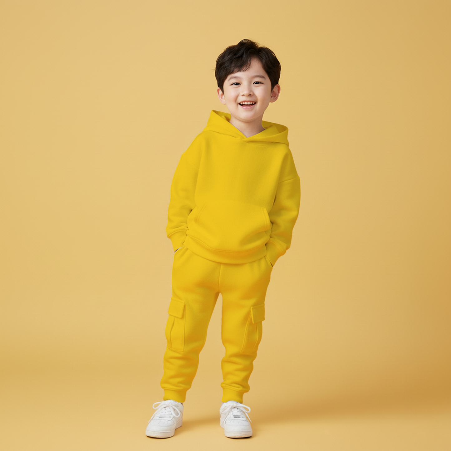 Yellow Hoodie & Cargo Jogger Set