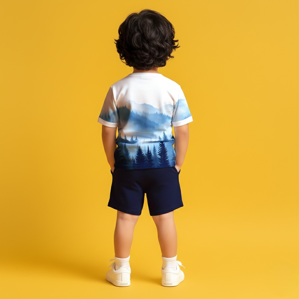 Mountain View T-shirt & Shorts Kids Co-ord Set