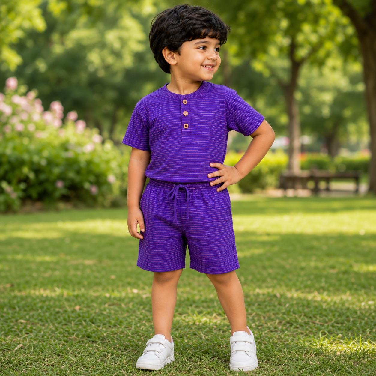 Kids Ribbed t-shirt & Shorts kids co-ord set
