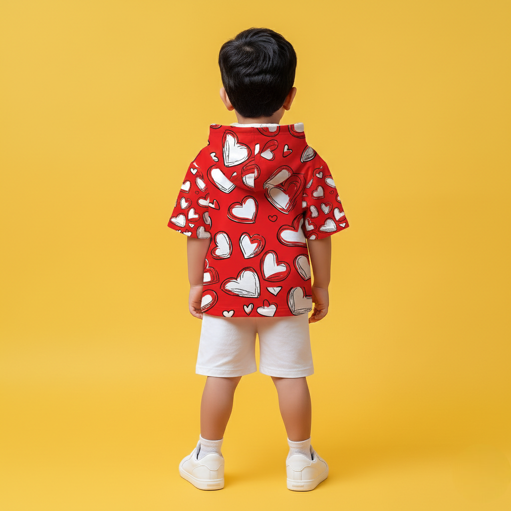 Love Hoodie & Shorts Kids Co-ord Set