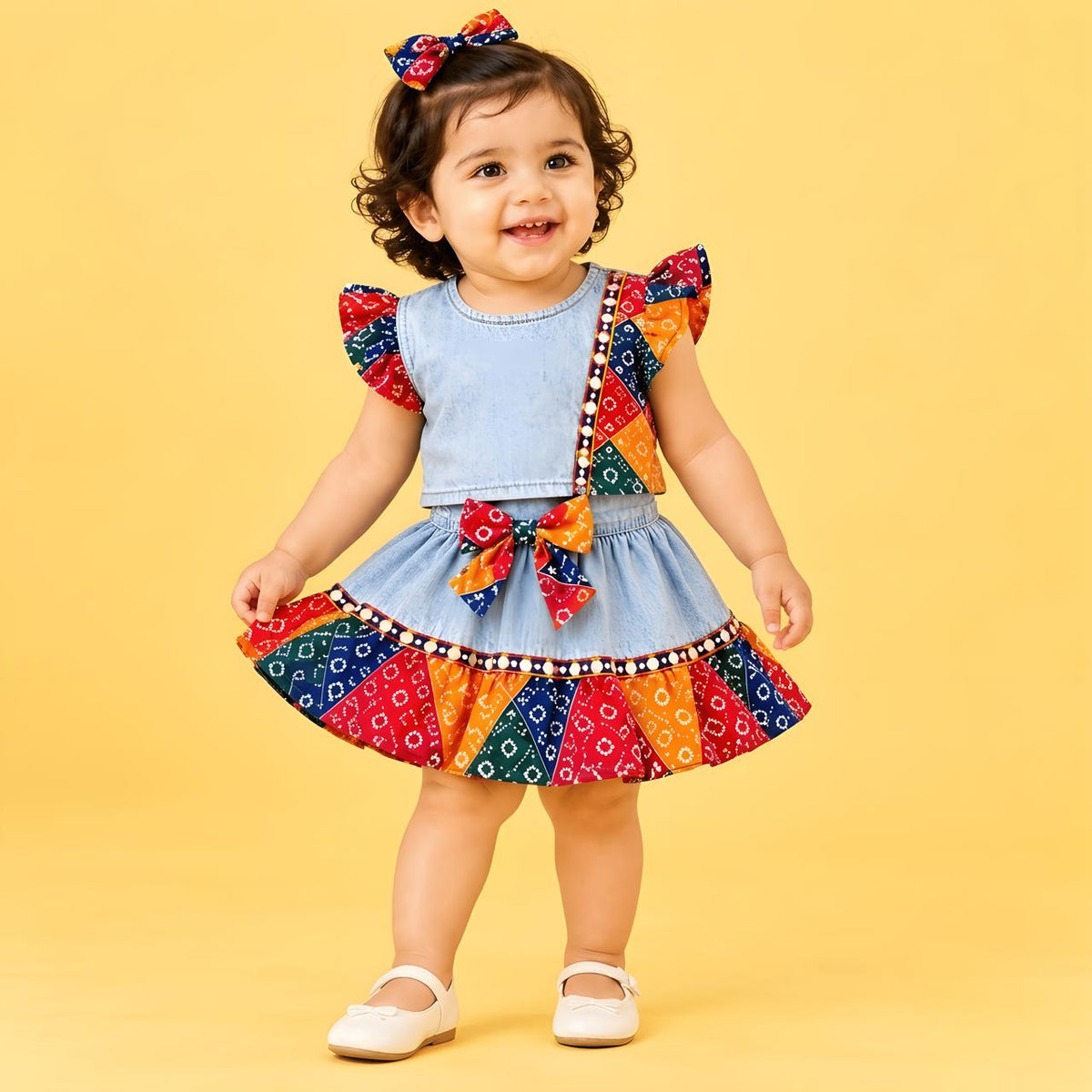 Little Bandhani Bloom co-ord set