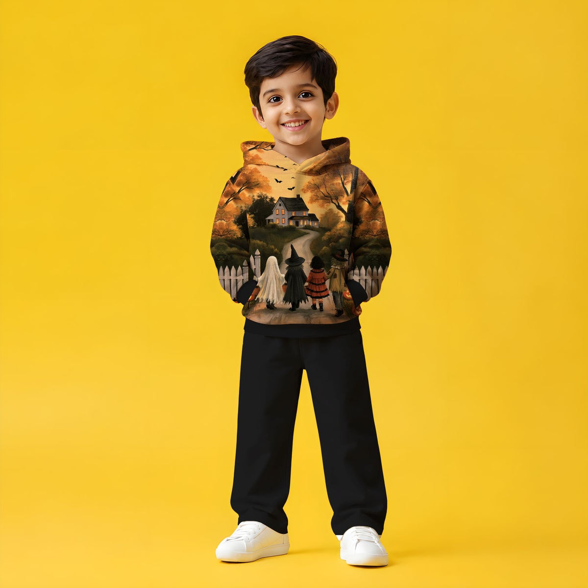 Haunted Little Adventures – Kids Halloween Hoodie Set