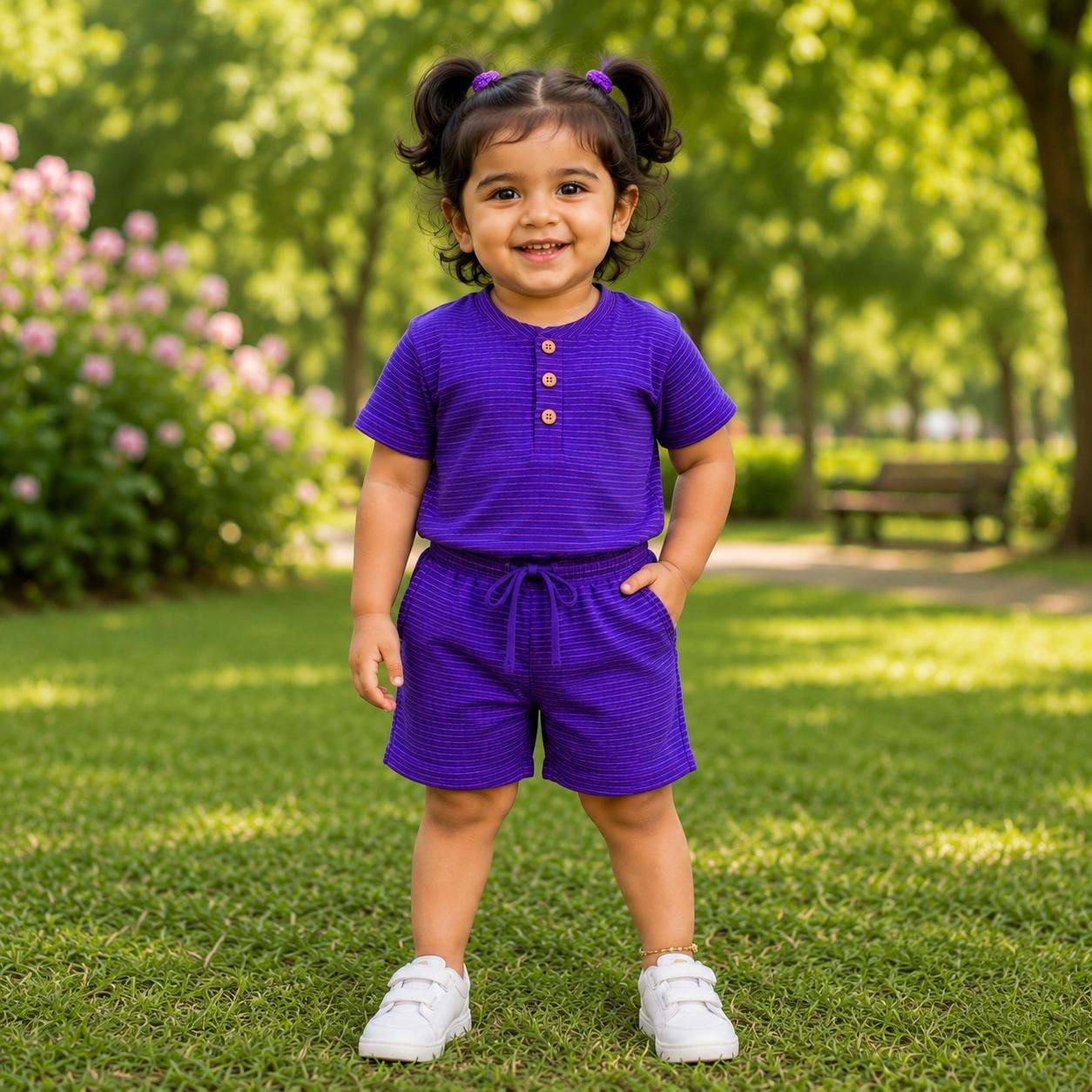 Kids Ribbed t-shirt & Shorts kids co-ord set