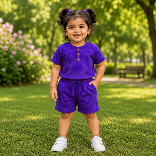 Kids Ribbed t-shirt & Shorts kids co-ord set