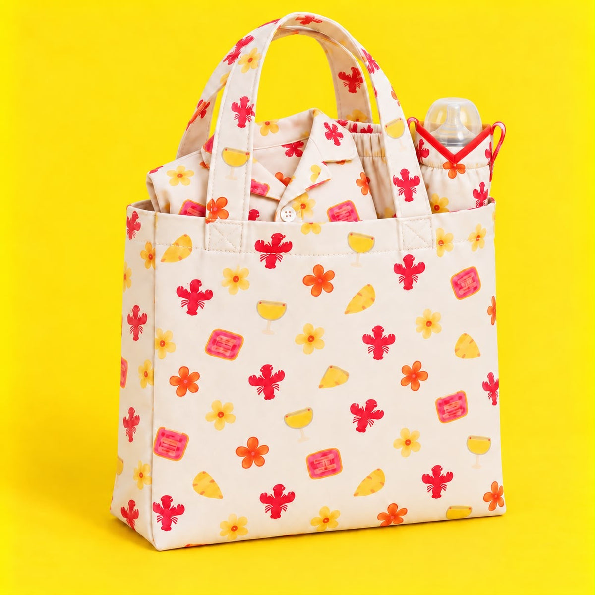 little Bloom Night Suit Set with Matching Bottle Cover & Bag