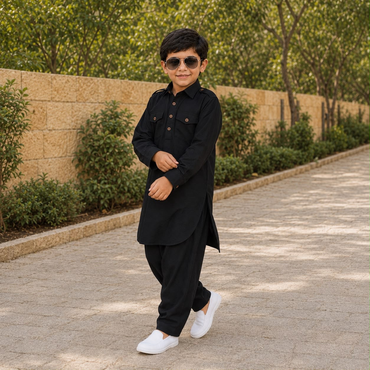 Black pathani kurta pajama set