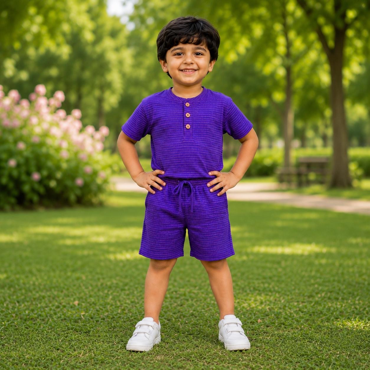 Kids Ribbed t-shirt & Shorts kids co-ord set
