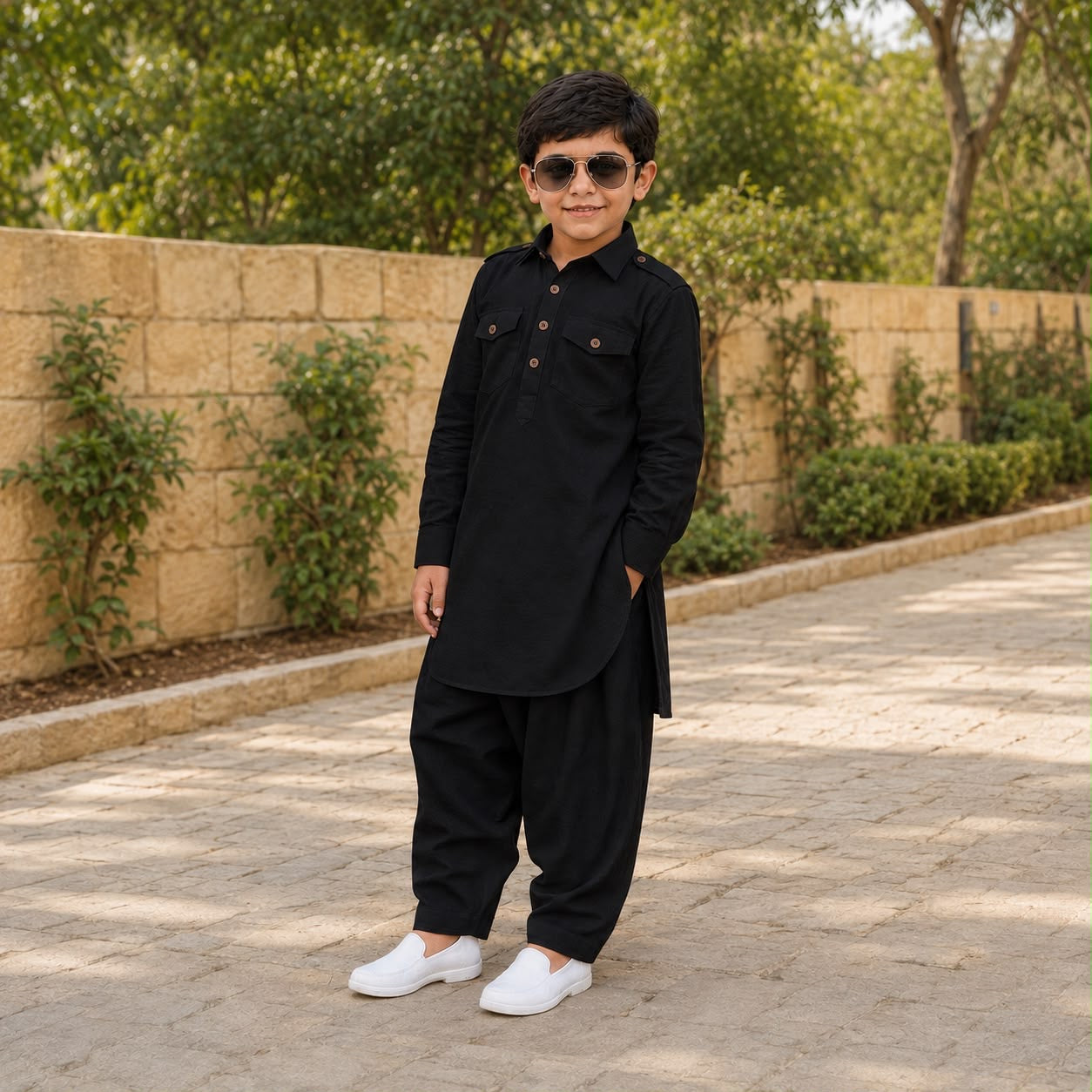 Black pathani kurta pajama set