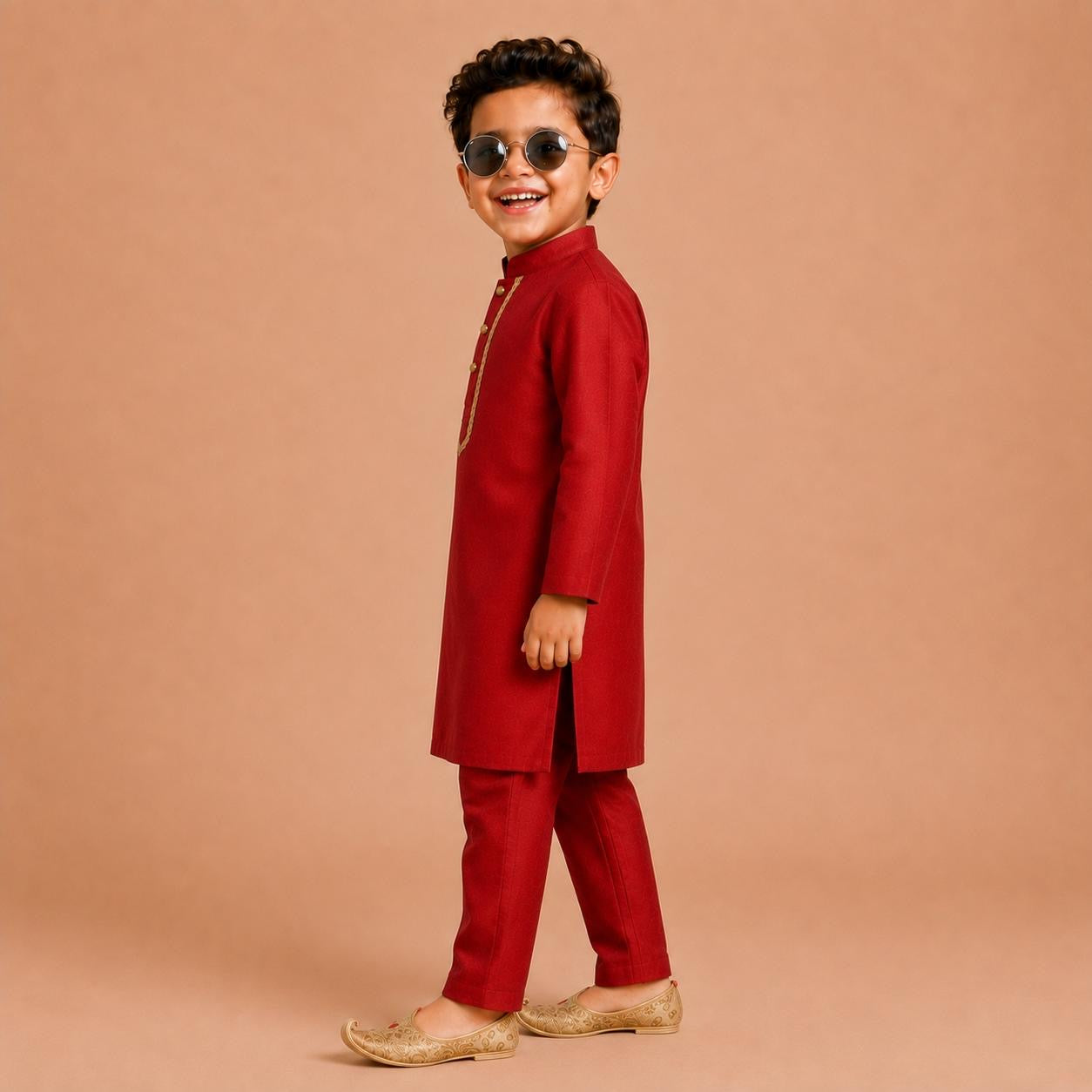 Red Silk Kurta Pajama Set