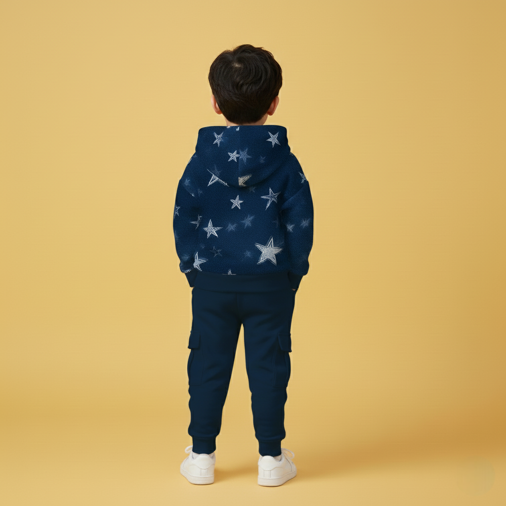 Blue Star Hoodie & Cargo Jogger Set