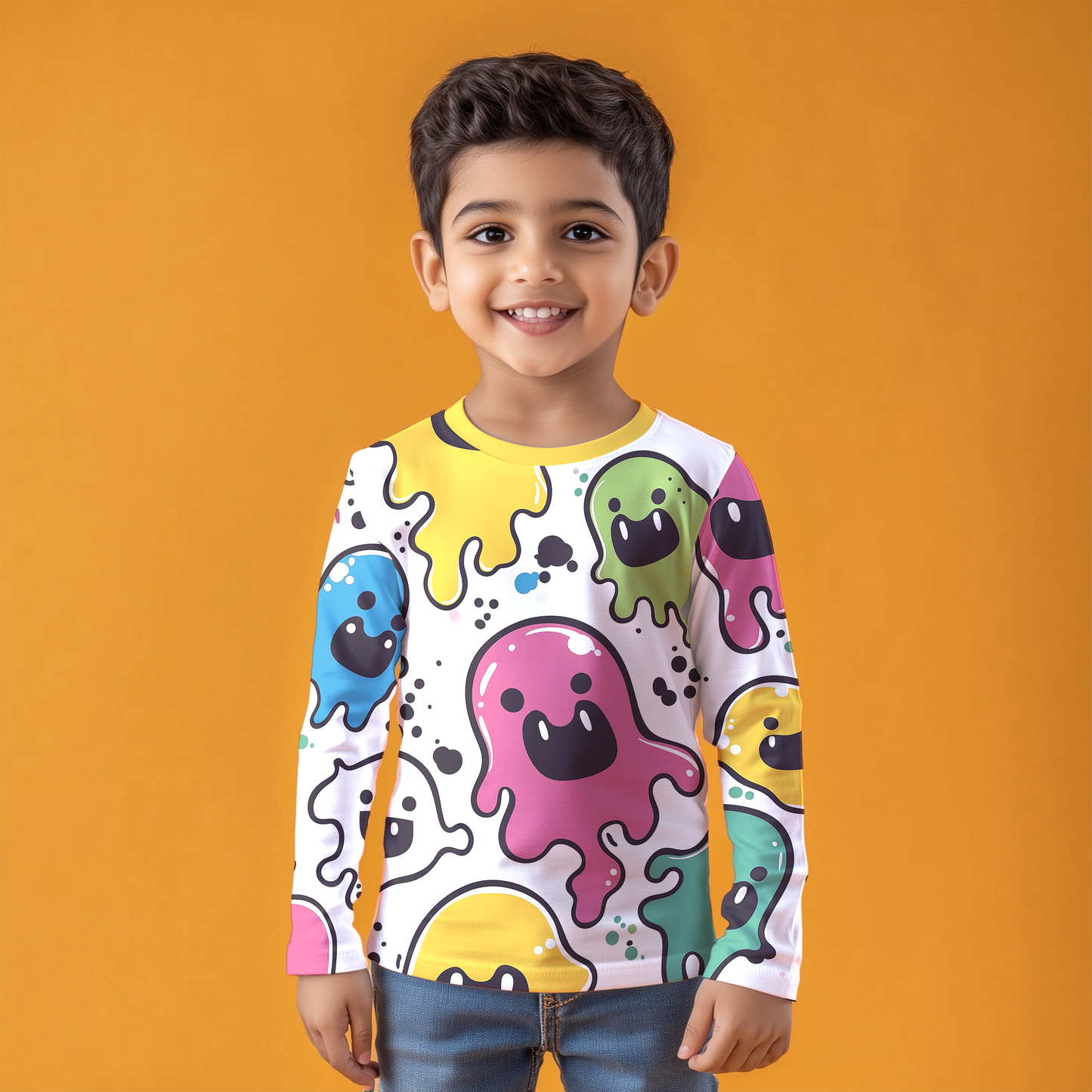 colorful ghost Kids Full T-Shirt