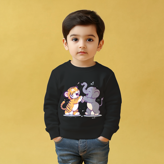 Jungle Joy Black Kids Sweatshirt