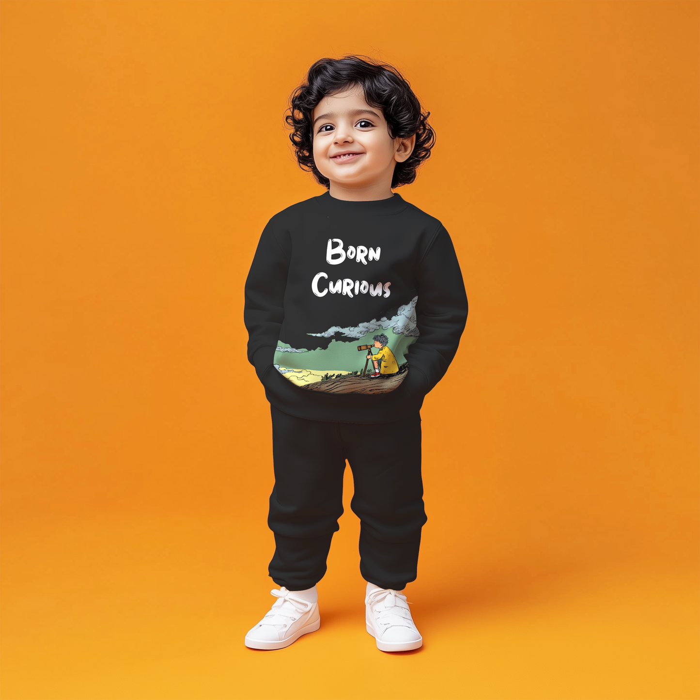 Born Curious Black Kids Sweatshirt