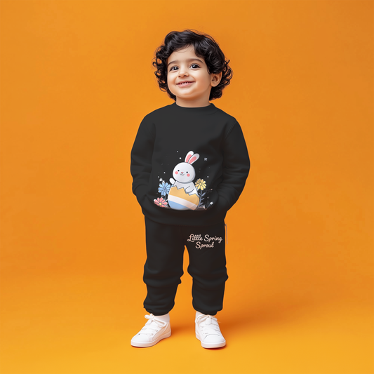 Black Bunny Egg Sweatshirts Co-ords Set