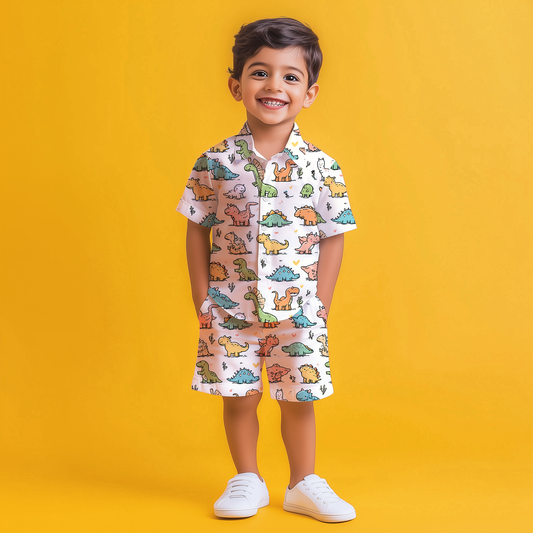Jurassic Journey Shirt & Shorts Kids Co-ord Set