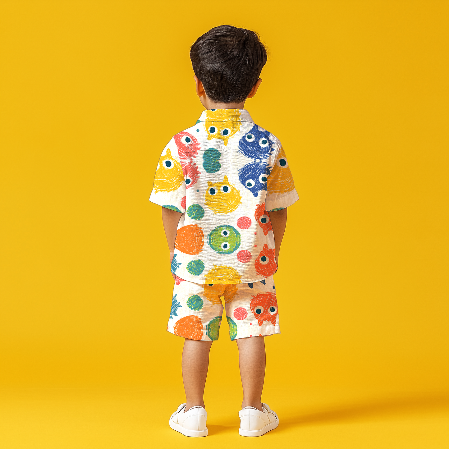 Playful Monster Shirt & Shorts Kids Co-ord Set