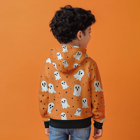 Orange Ghosts Kids Hoodie