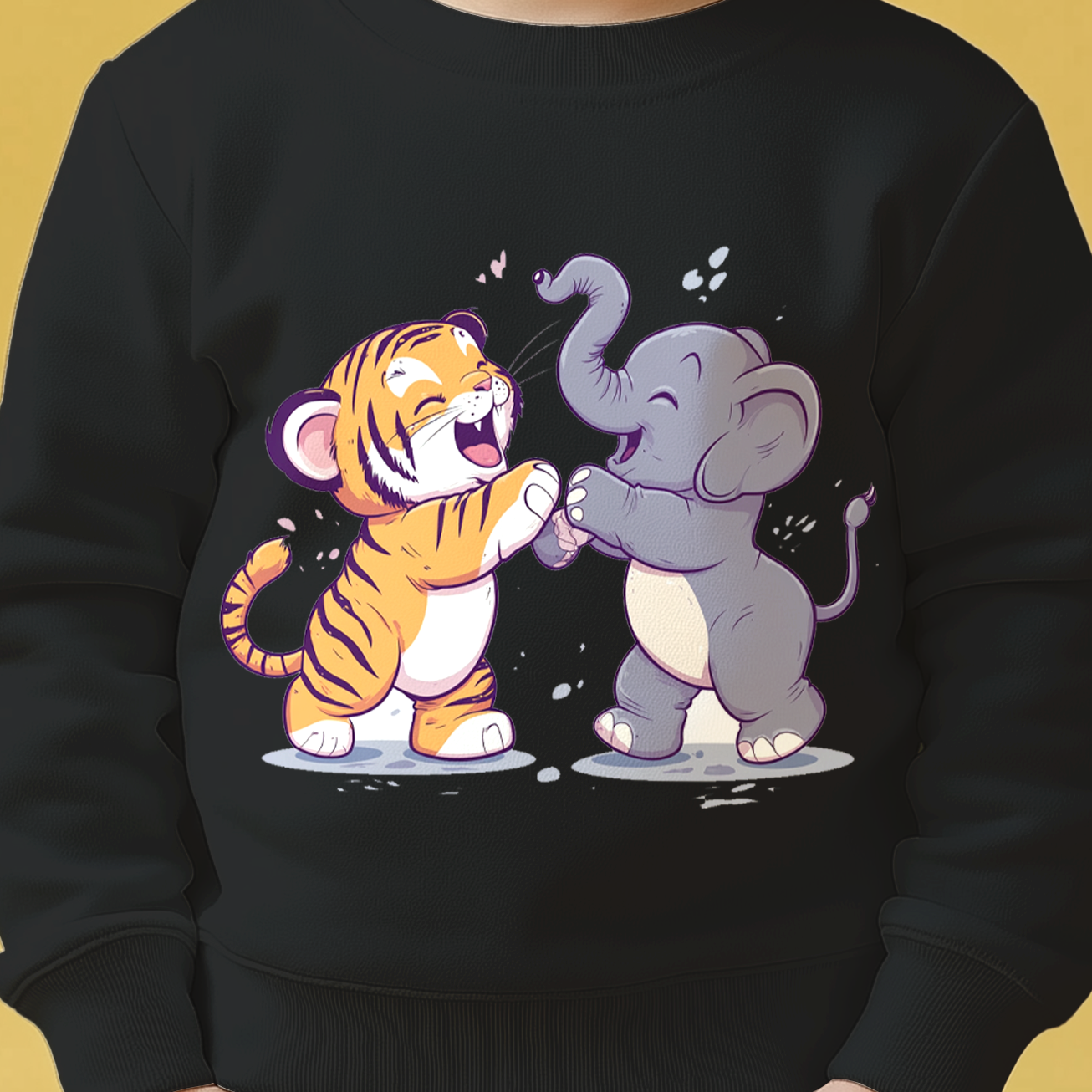 Jungle Joy Black Kids Sweatshirt