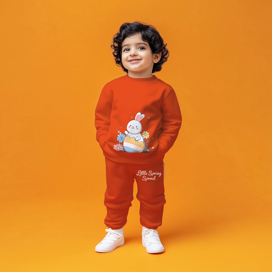 Orange Bunny Egg Sweatshirts Co-ords Set
