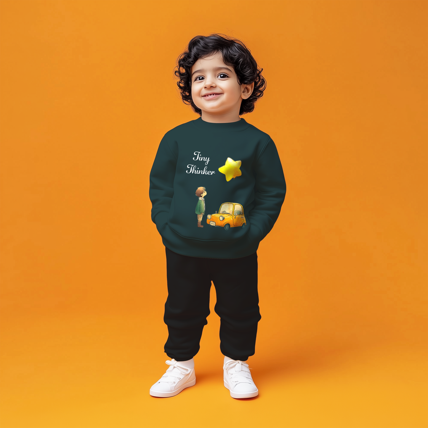 Green Born Curious Kids Sweatshirt