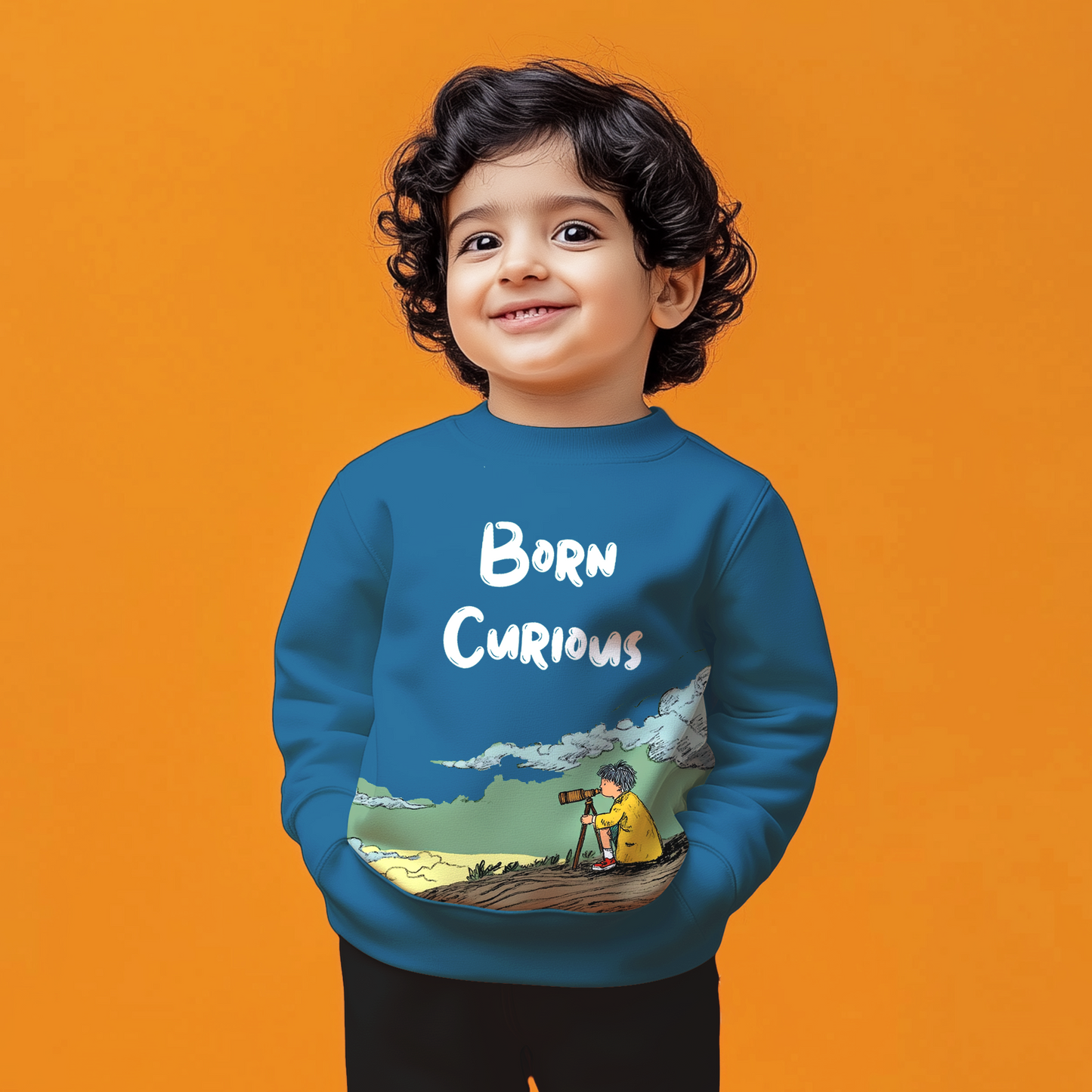 Born Curious Cobalt Blue  Kids Co-ords Set