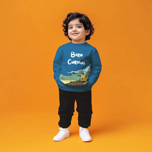 Born Curious Cobalt Blue  Kids Co-ords Set