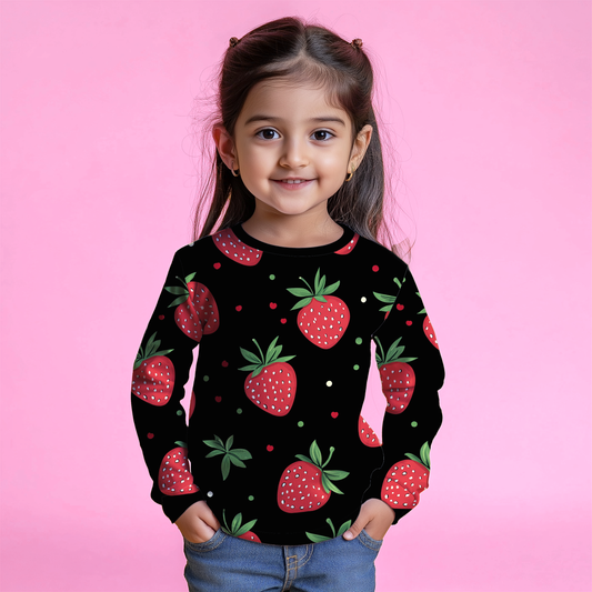 Black Strawberry Kids T-shirt