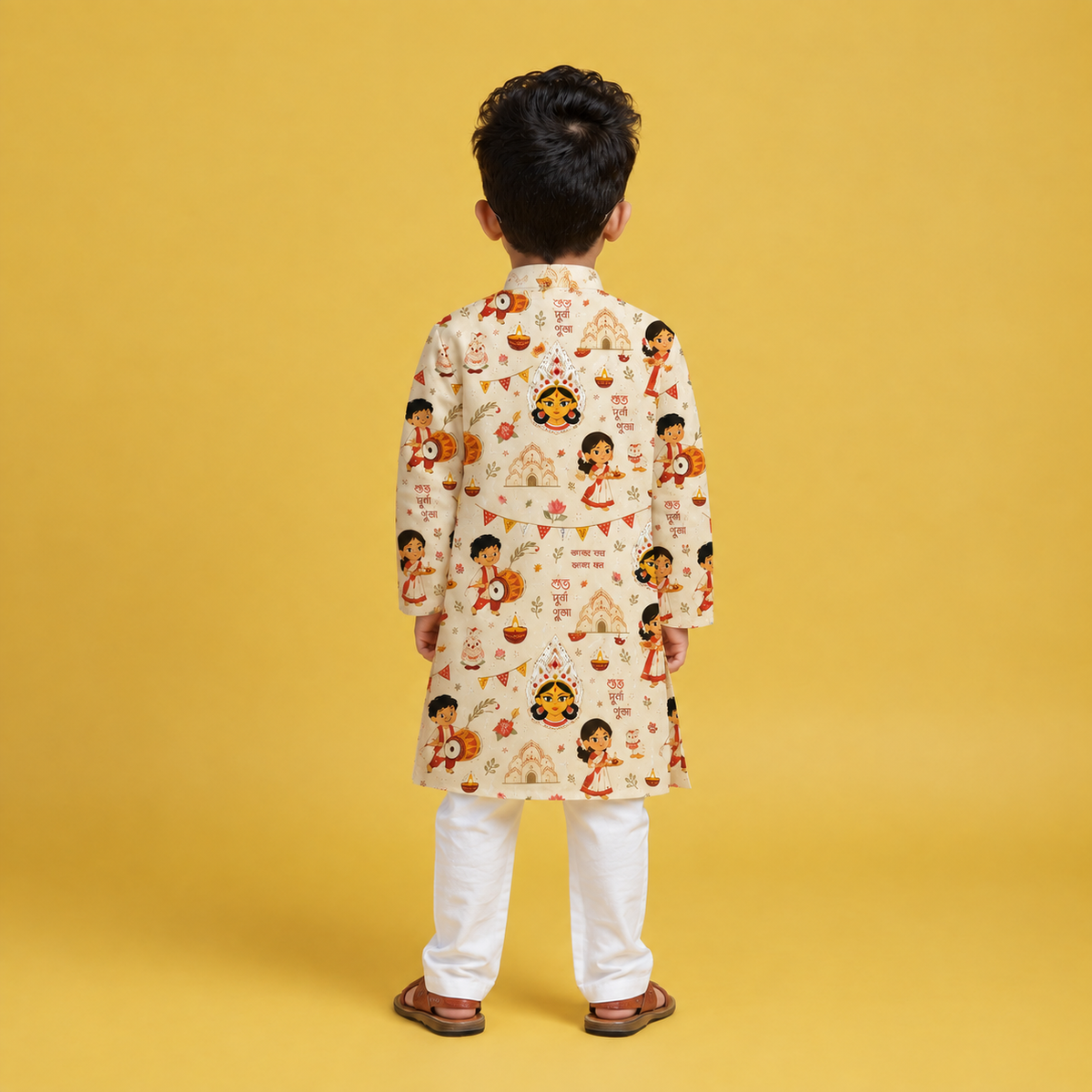Durga Puja Printed Kurta Set