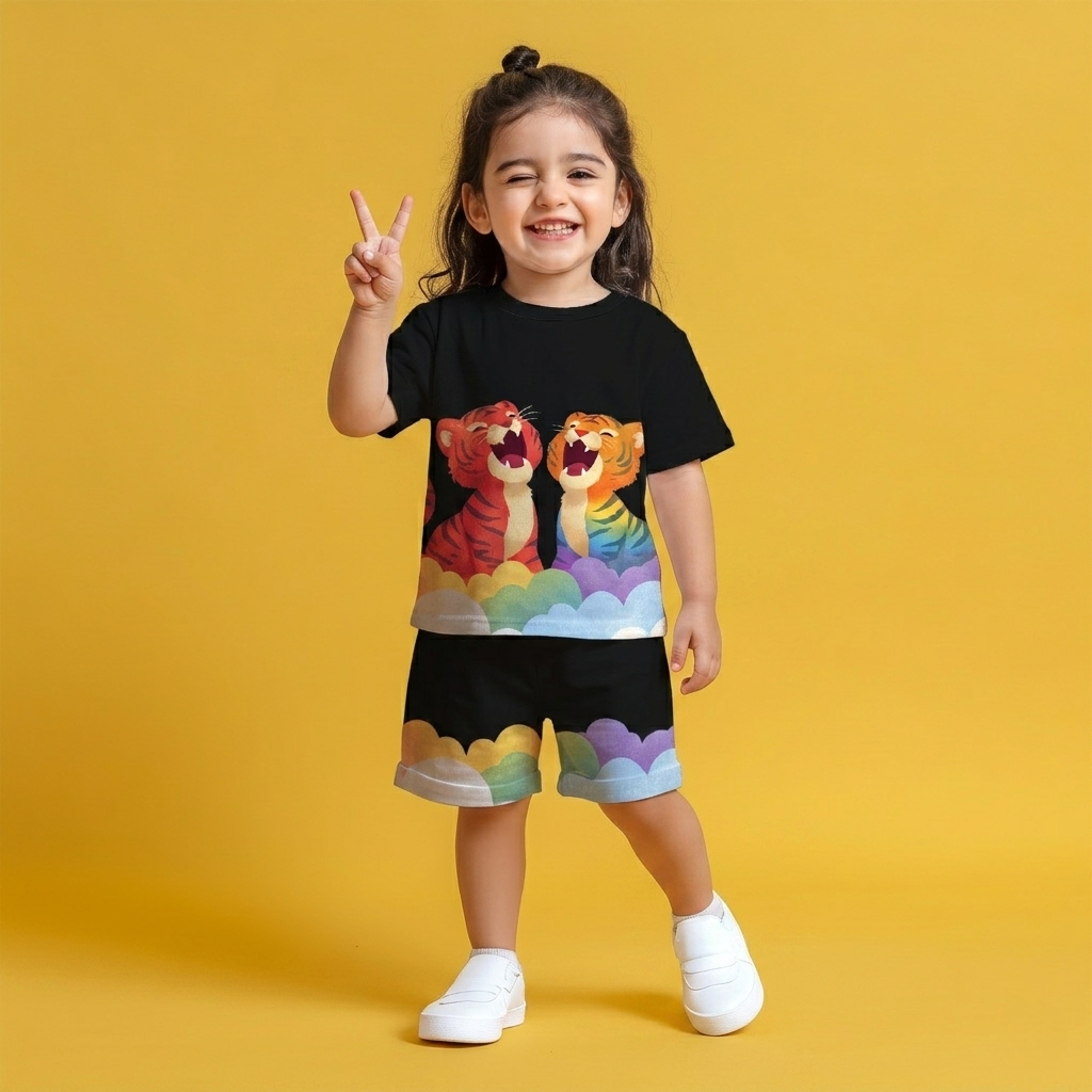Twin Tiger Rainbow T-shirt & Shorts Set