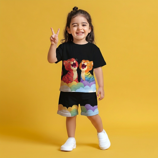 Twin Tiger Rainbow T-shirt & Shorts Set