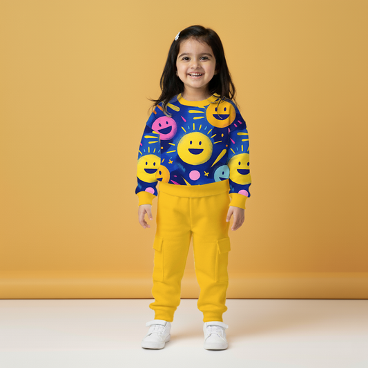 Big Happy Sweatshirt &  Cargo Jogger Set