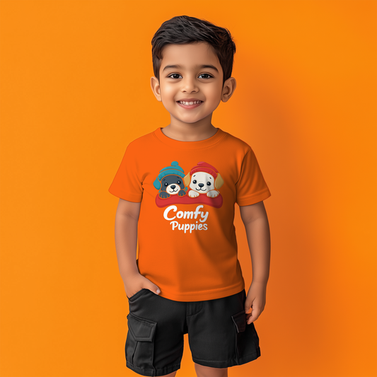 Orange Comfy Puppies T-Shirt